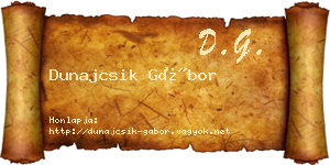Dunajcsik Gábor névjegykártya